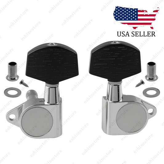 1:14 Ratio Fully Enclosed Guitar Machine Head Black Button for Acoustic Guitar