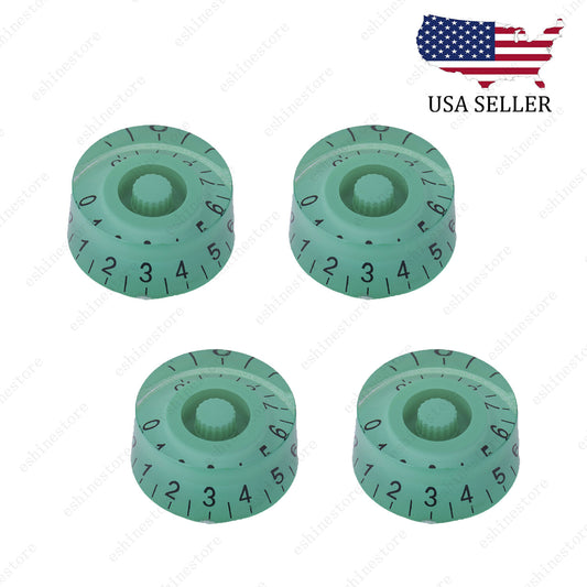 4 Pcs Green/Black Electirc Guitar Control Knobs Speed Dial Knobs for Les Paul SG