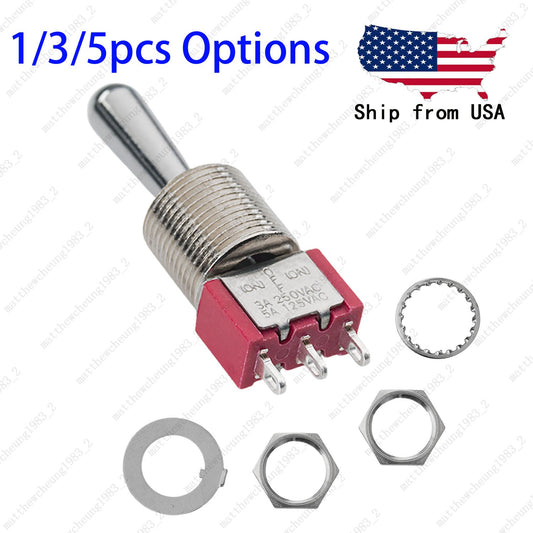 1/3/5 xGuitar Momentary SPDT 3Pin 3-Position (ON)-OFF-(ON) Fat Bat Toggle Switch