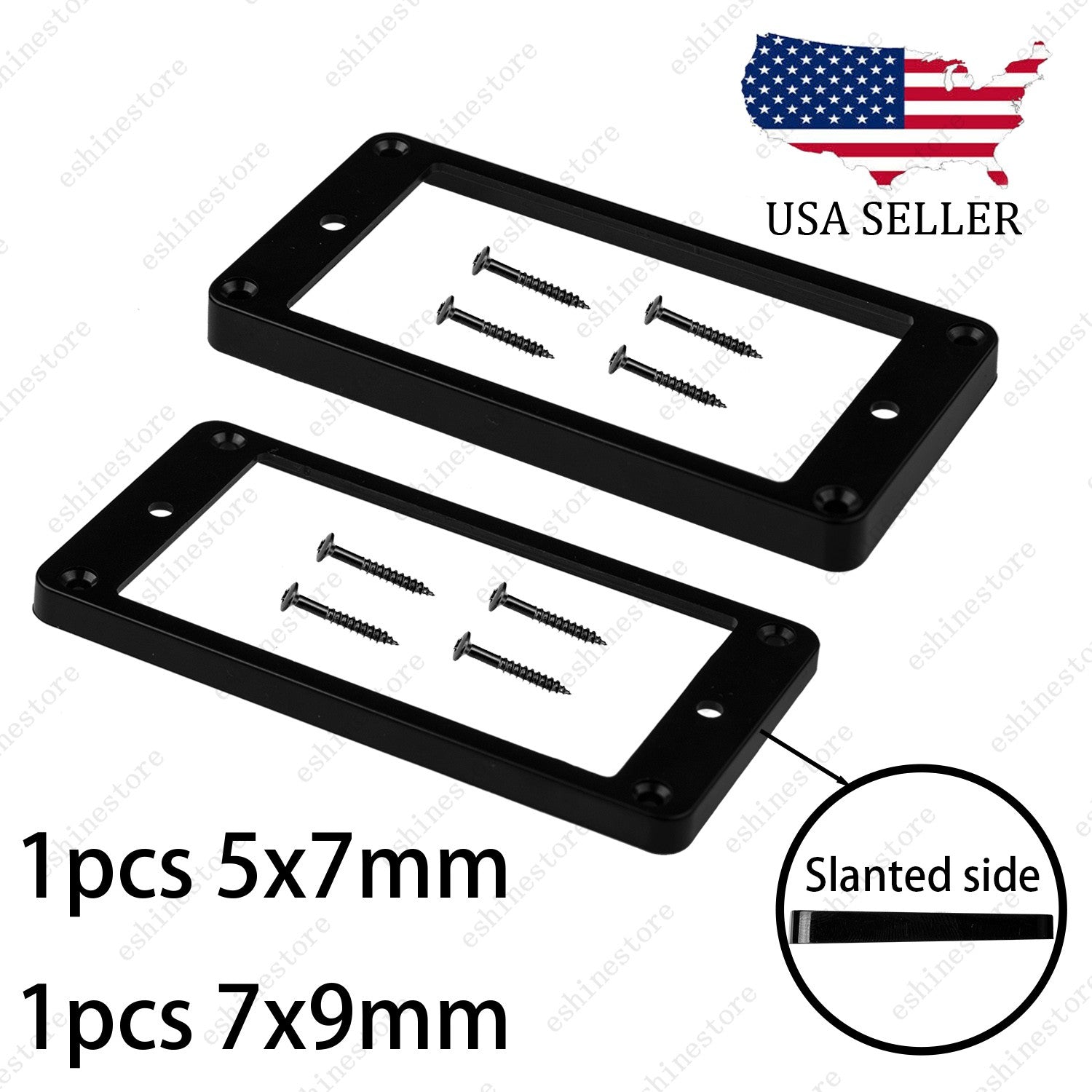 2pcs Plastic 7-String Guitar Flat Bottom with Slanted Side Humbucker Pickup Ring