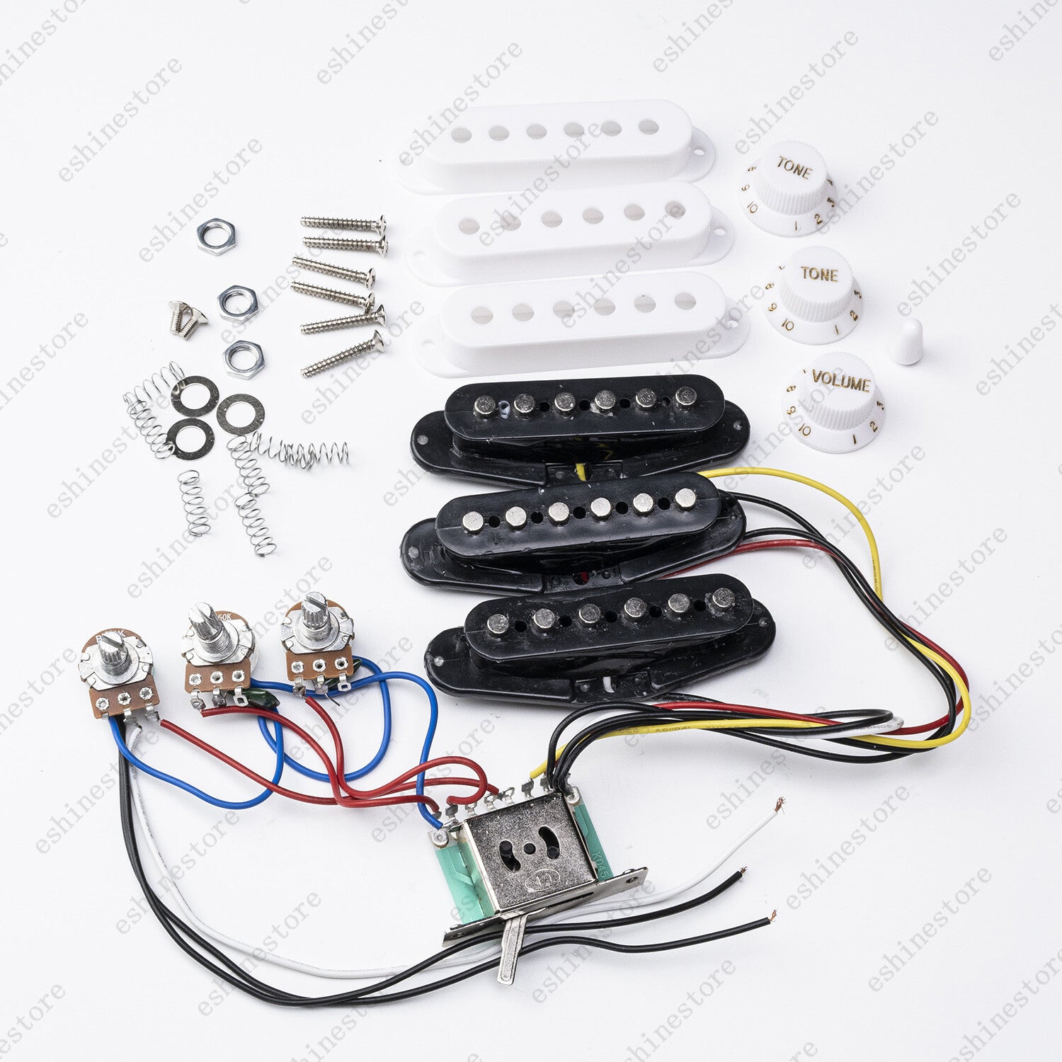 Electric Guitar SSS Pickups Passive Circuit Cover Knobs Kit For Strat Guitar