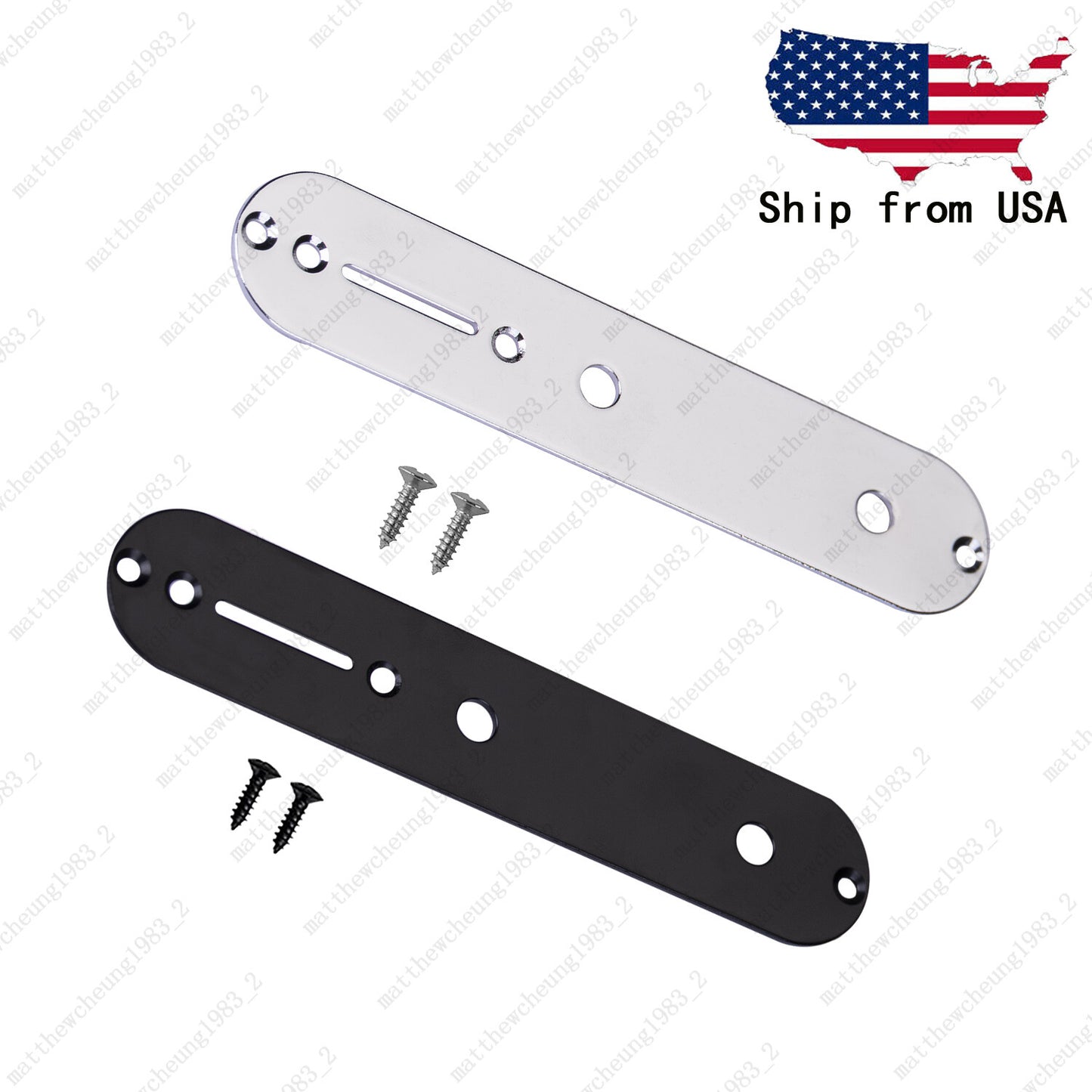 1 Piece Matel Electric Guitar Control Plate 9MM for Telecater Black &Chrome
