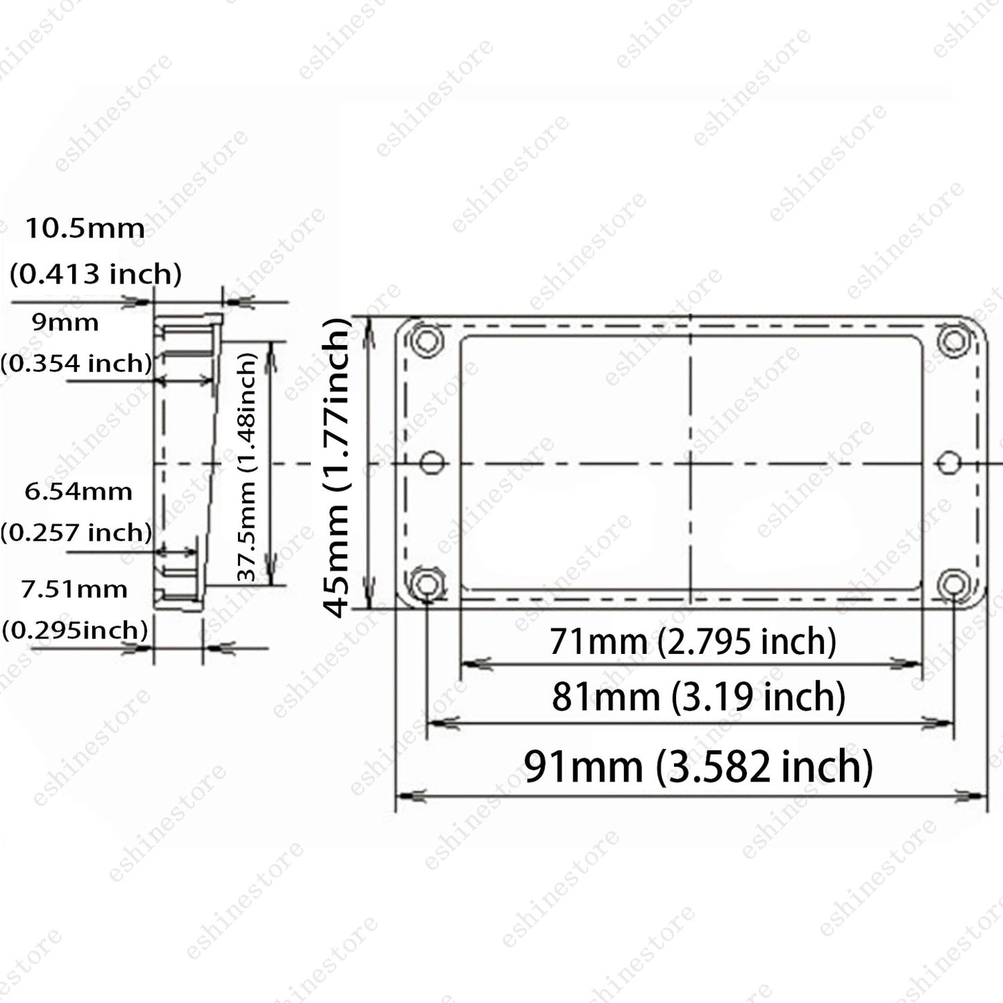 2 Pcs Plastic Flat Bottom Humbucker Pickup Rings Guitar Bridge Neck Frame For LP