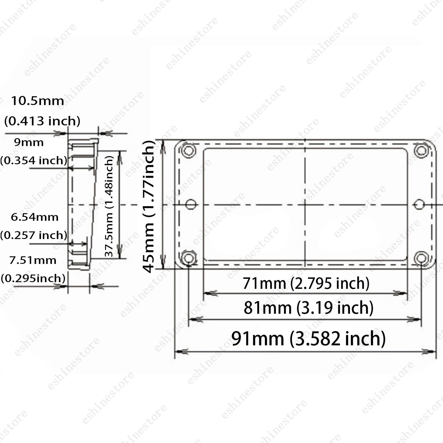 2 Pcs Plastic Flat Bottom Humbucker Pickup Rings Guitar Bridge Neck Frame For LP