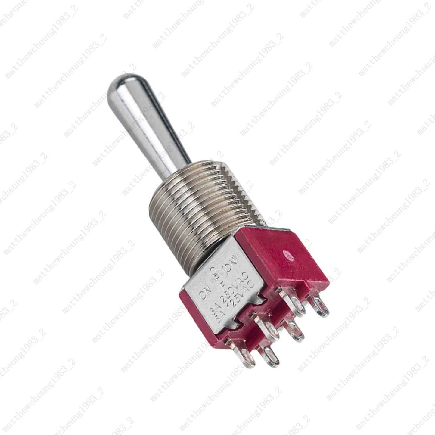 1/3/5pcs Guitar Momentary DPDT 6Pin 3-Position (ON)-OFF-ON Fat Bat Toggle Switch