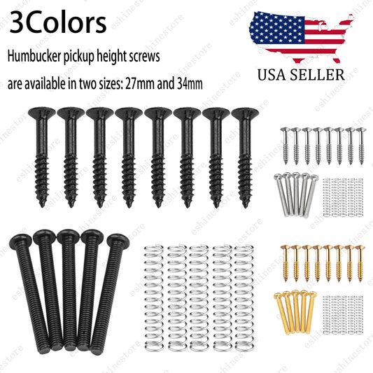 Metric Thread Humbucker Pickup Screw Spring Kit Ring Surround Mounting for LP SG