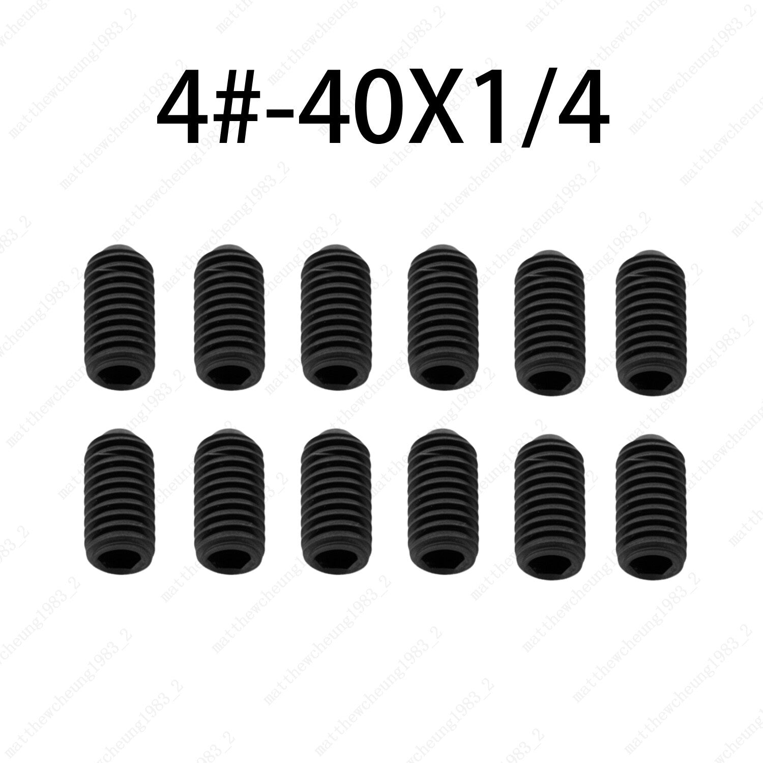 12x US #4-40 (1/4-1/2) Bridge Saddle Height Adjustment Screws-Alloy Steel BLACK
