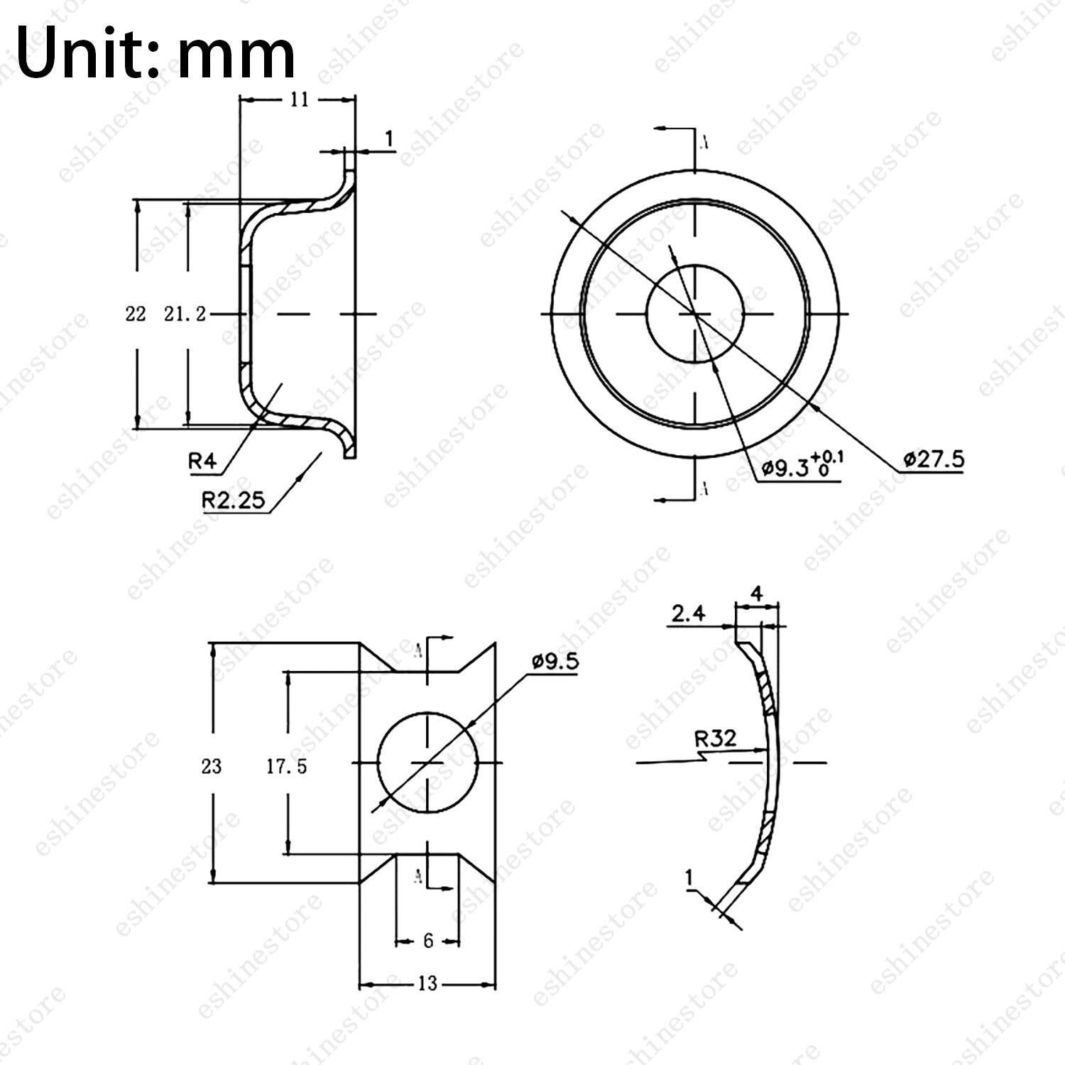 Guitar Recessed Cup Jack Plate Input Output Socket for Fender Telecaster 3Colors