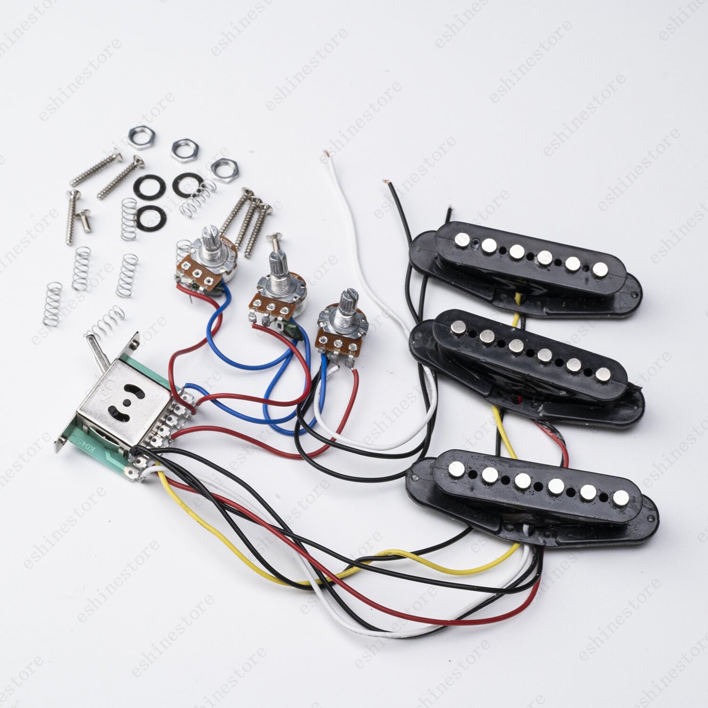 Electric Guitar SSS Pickups Passive Circuit Cover Knobs Kit For Strat Guitar