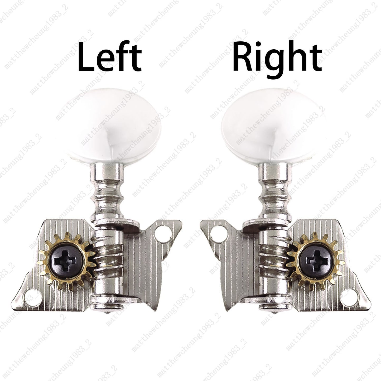 Open-Gear Guitar Machine Heads 1:15 Ratio for Acoustic Guitar White Pearl Button