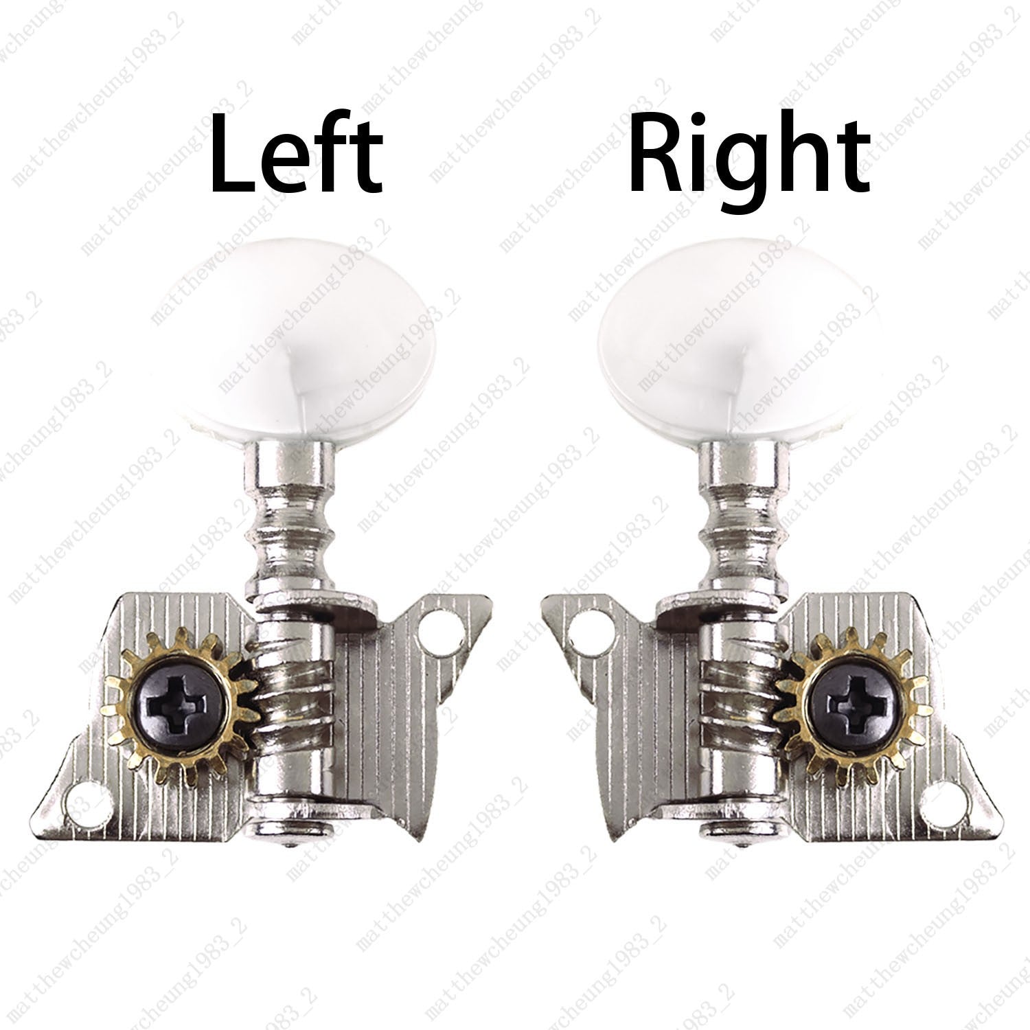 Open-Gear Guitar Machine Heads 1:15 Ratio for Acoustic Guitar White Pearl Button