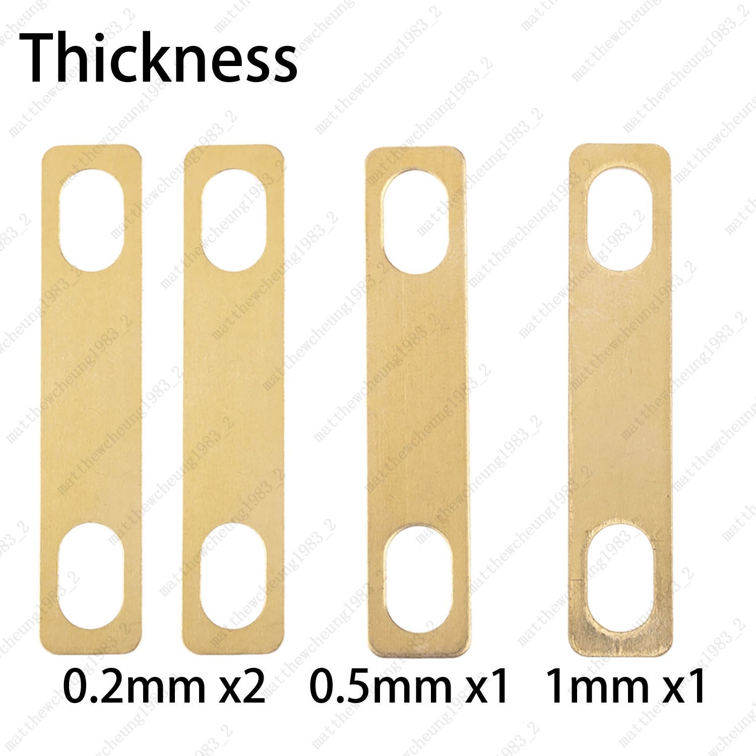 4 Pieces Guitar Neck Shims Brass Shims for Guitar and Bass Bolt-on Neck Repair