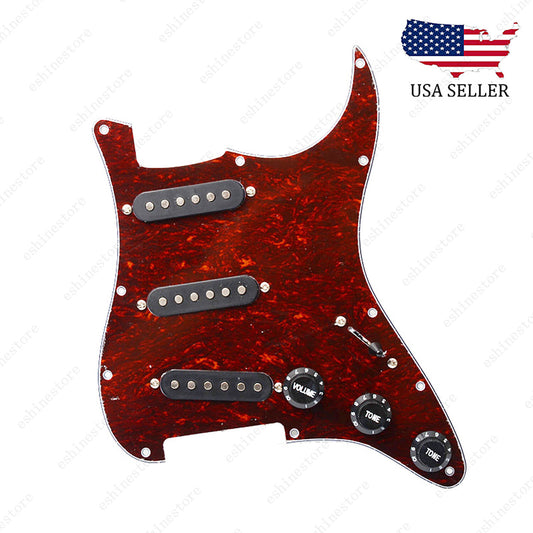 Loaded Strat Pickguard Prewired SSS Pickguard with Ceramic Pickups Tortoise B