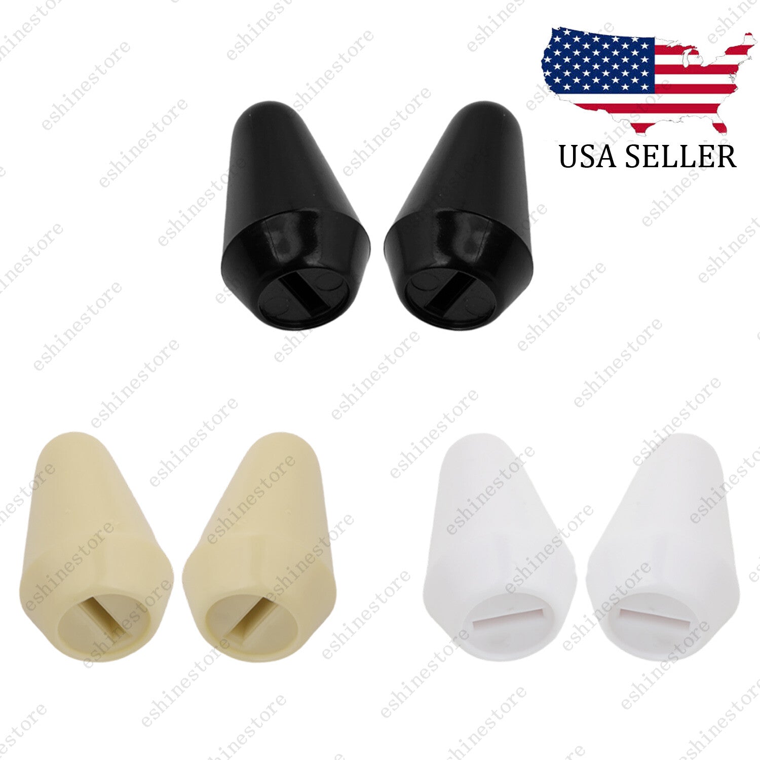 2pcs Guitar 5 Way Switch Tip Cap Switch Knob 5mm Wide Slot for USA Stratocaster