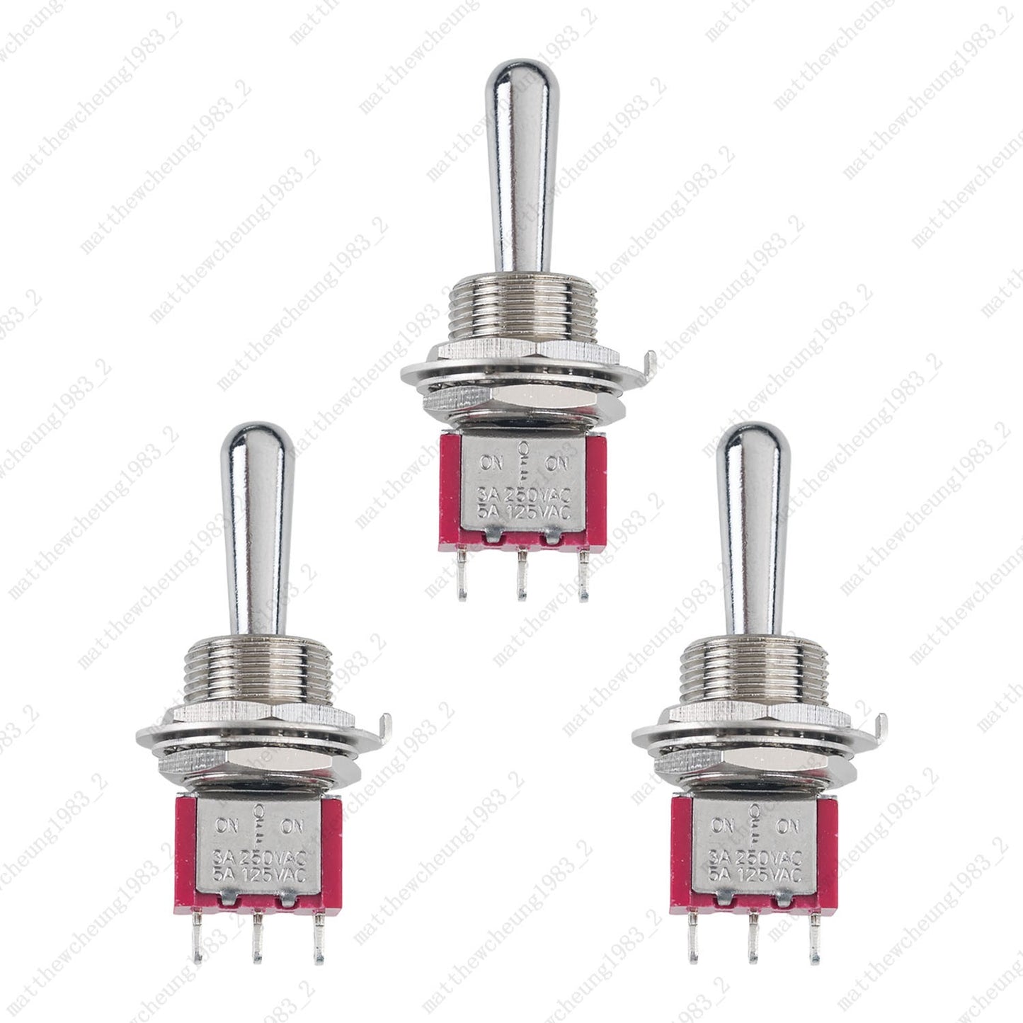 1/3/5 x Guitar Long Fat Bat Toggle Switch SPDT 3Pin 3-Position ON-OFF-ON Sealed