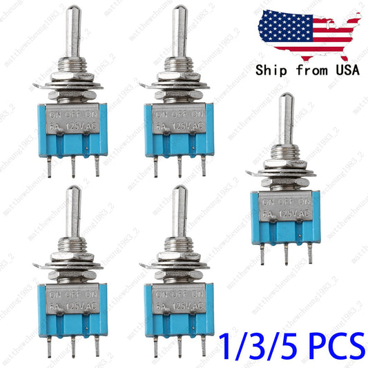1/3/5 SPDT Blue 3-Way 3 Pin ON OFF ON Guitar Mini Toggle Switch Car/Boat Switche