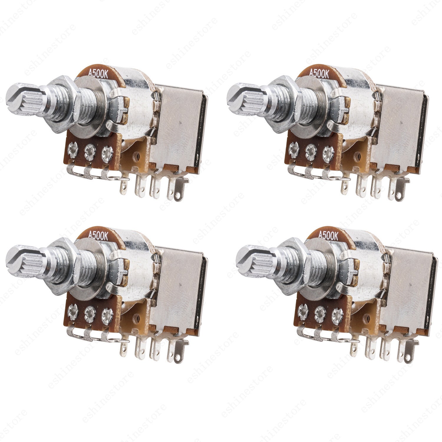 4 Pcs Guitar Push Pull Pot 18-Split Long Shaft switch, A/B/250/500K Tone Volume