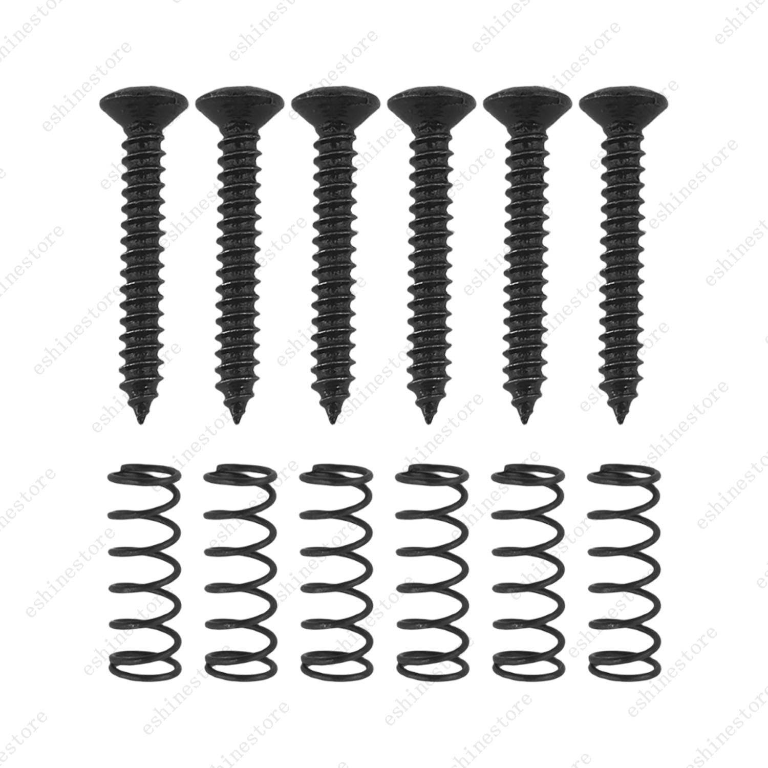 6x Single Coil Pickup Height Adjustment Screws & Straight Springs for Strat Tele