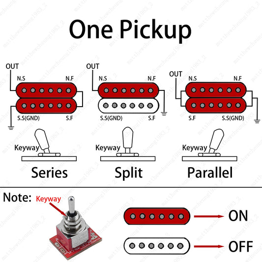 Special Mini Toggle Switch DPDT 3 Way Series/Split/Parallel OnBoard Easy Install