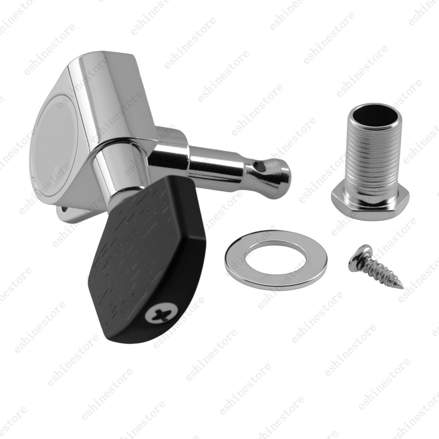 1:14 Ratio Fully Enclosed Guitar Machine Head Black Button for Acoustic Guitar