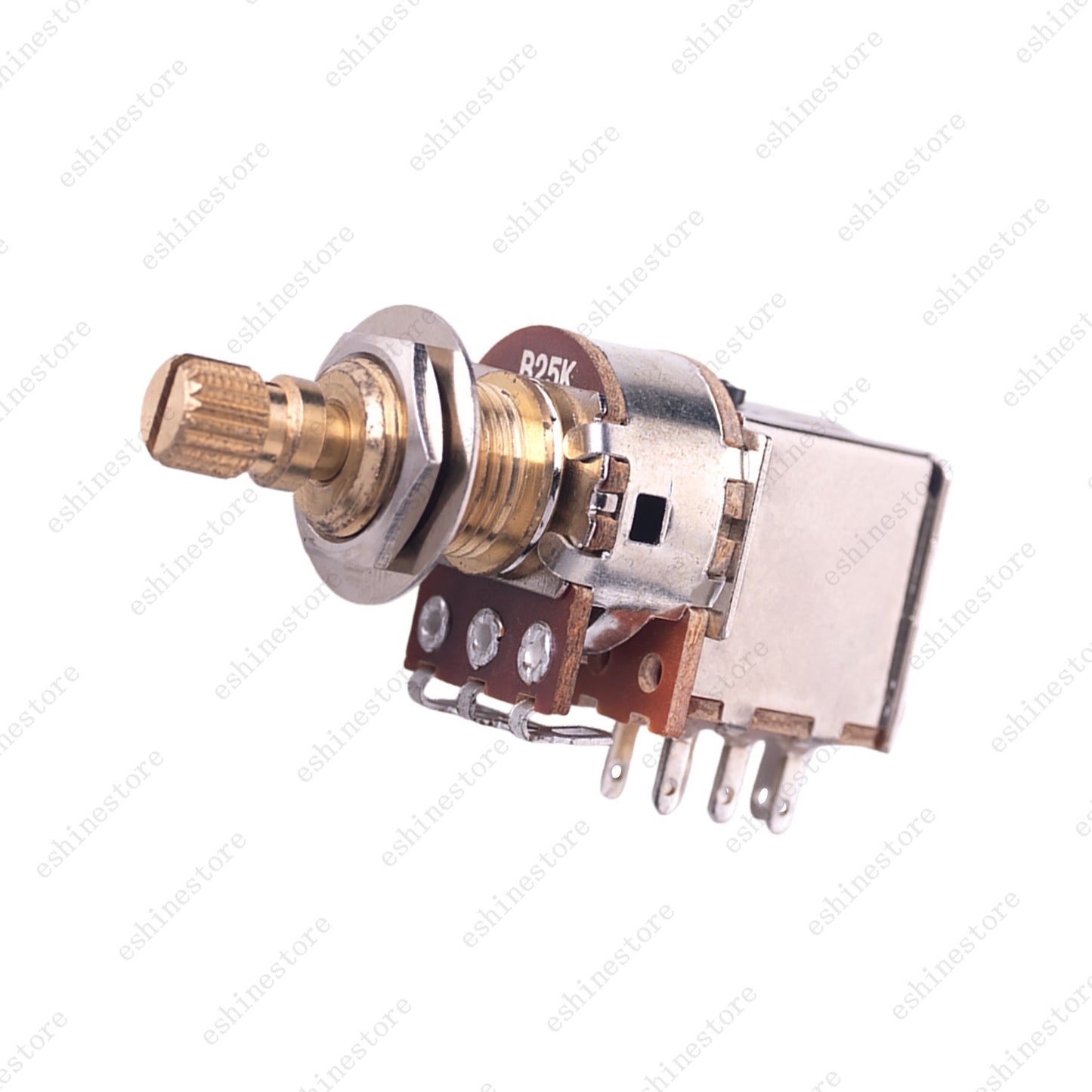 1pcs Full Brass Long Shaft Push Push Volume Tone Pot A/B25/50K For Active Pickup