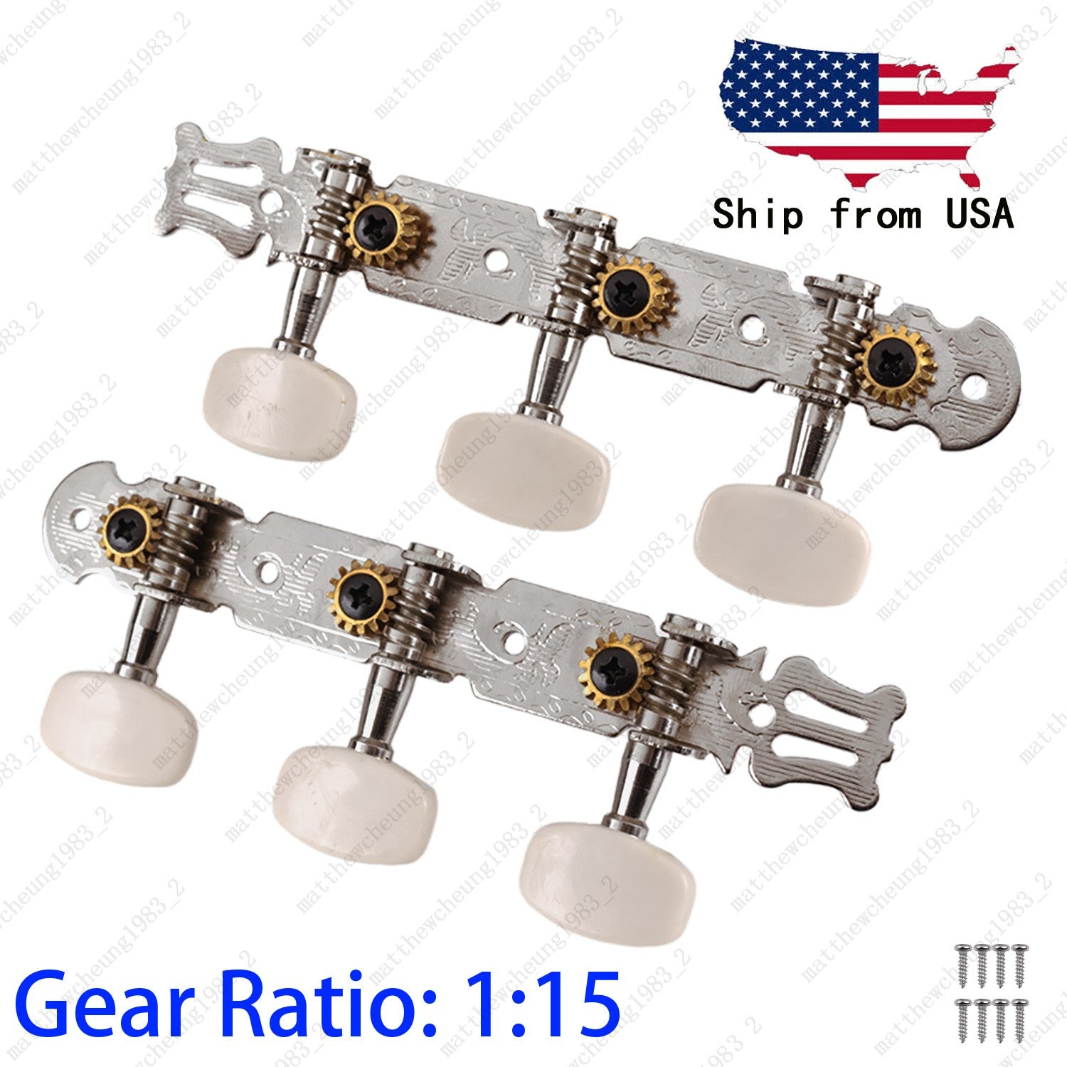 1:15 Guitar String Tuning Pegs Machine Head Tuners Key 3L3R for Classical Guitar