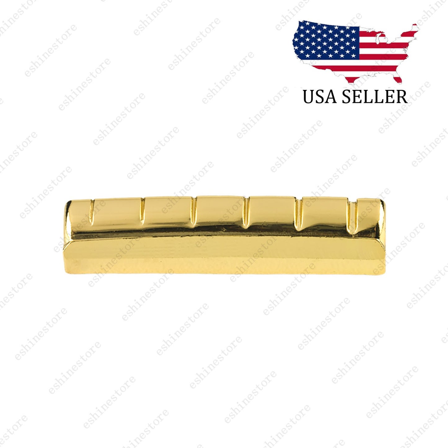 1pc Acoustic Folk Guitar 6 String 43x6x8.2-8.8 Pre-Slotted Flat Bottom Brass Nut