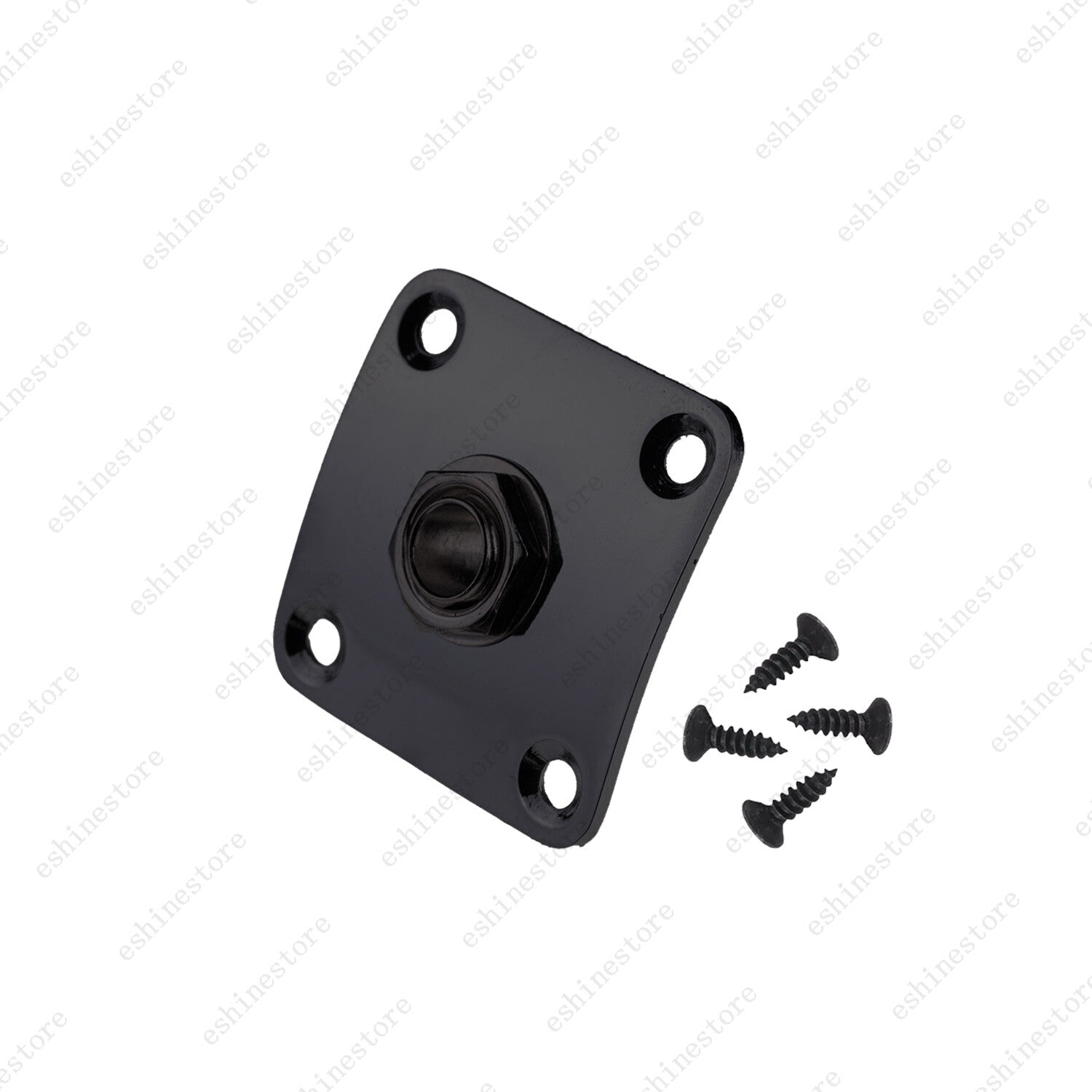 Electric Guitar Output Square Jack Metal Plate Socket with Screws For Les Paul