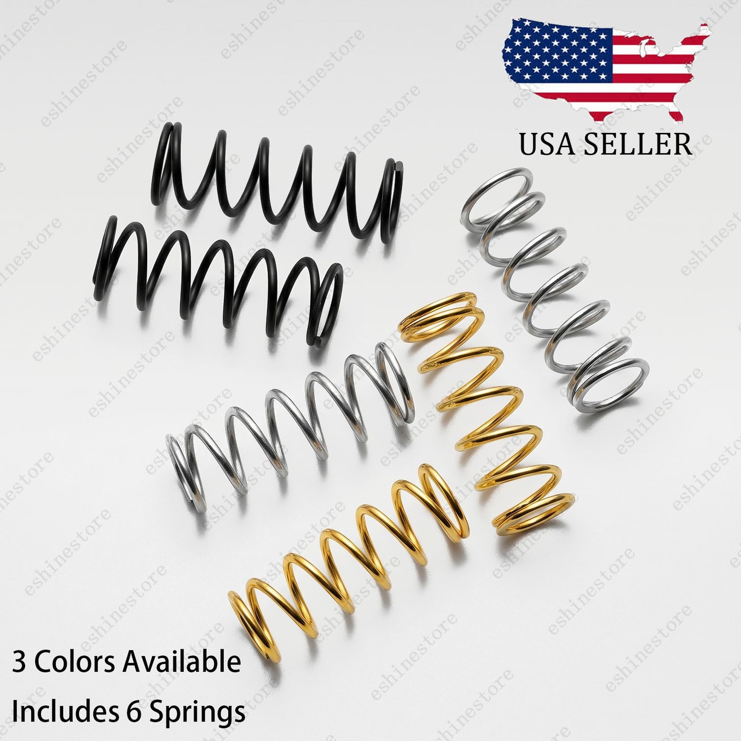 6pcs 4.5x15MM Humbucker Pickup Straight Springs for Electric Guitar(3 Colors)
