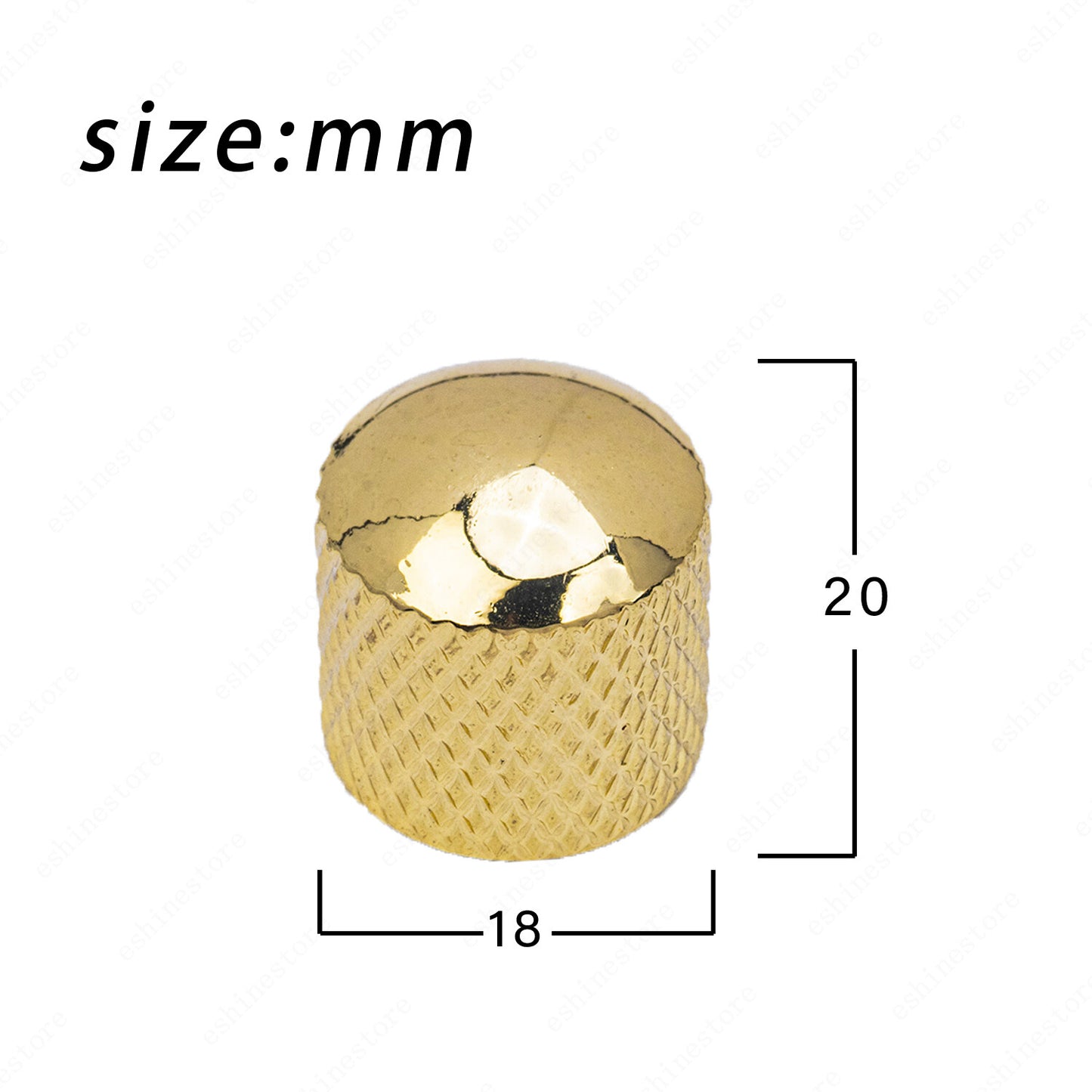 18-Splines 4 Pcs Metal Guitar 6mm Shaft Volume Tone Knobs For Ibanez PRS EPI