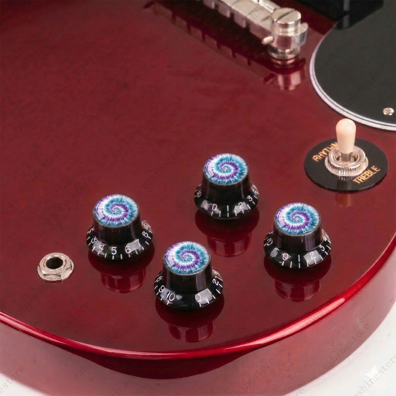 Guitar Reflector Knobs with Spiral Tie Dye Cap Top Hat Knob for Les Paul SG - 10