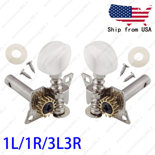 Open-Gear Guitar Machine Heads 1:15 Ratio for Acoustic Guitar White Pearl Button