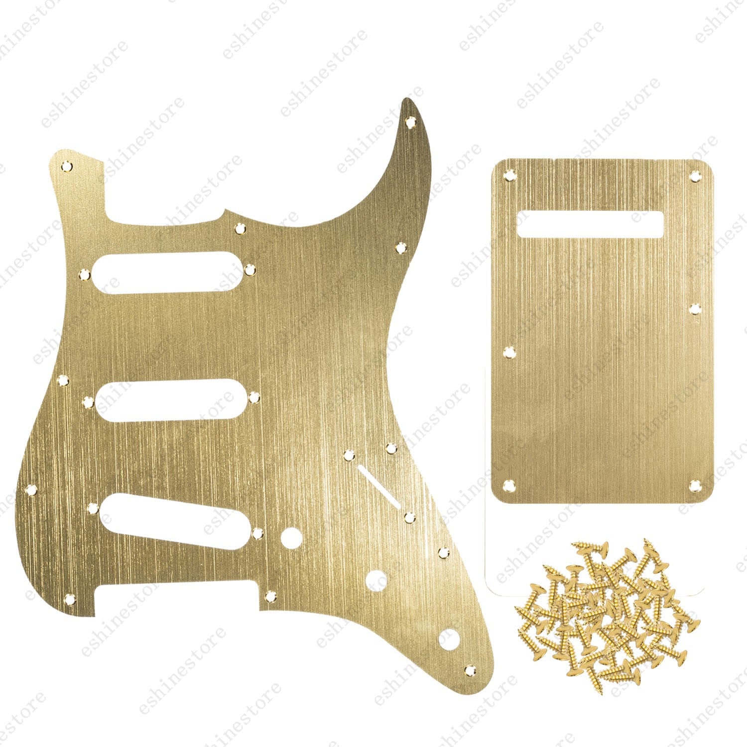 11 Hole SSS Metal Guitar Pickguard & Back Plate Aluminum For Stratocaster