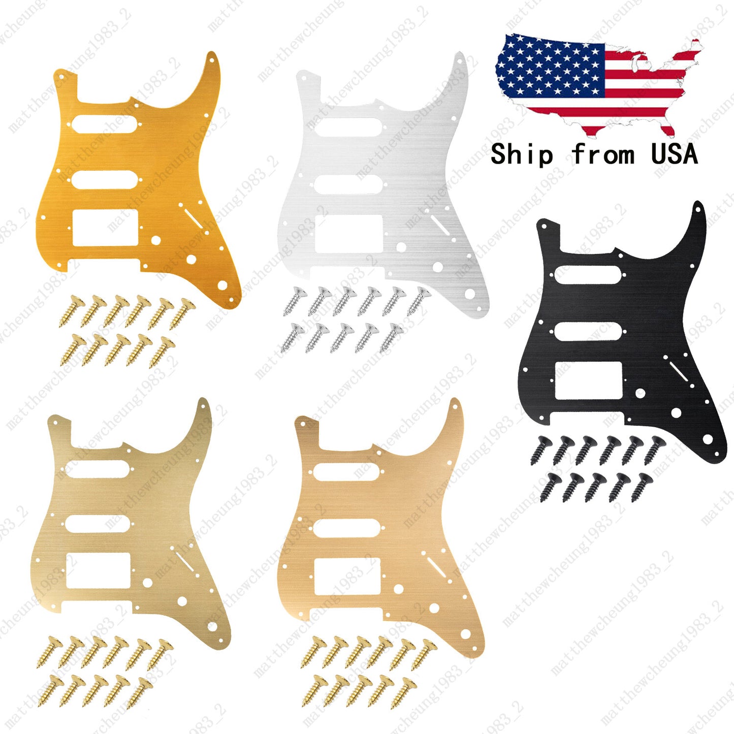 11 Hole HSS Metal Guitar Pickguard Aluminum For ST Strat Electric guitar 5 color