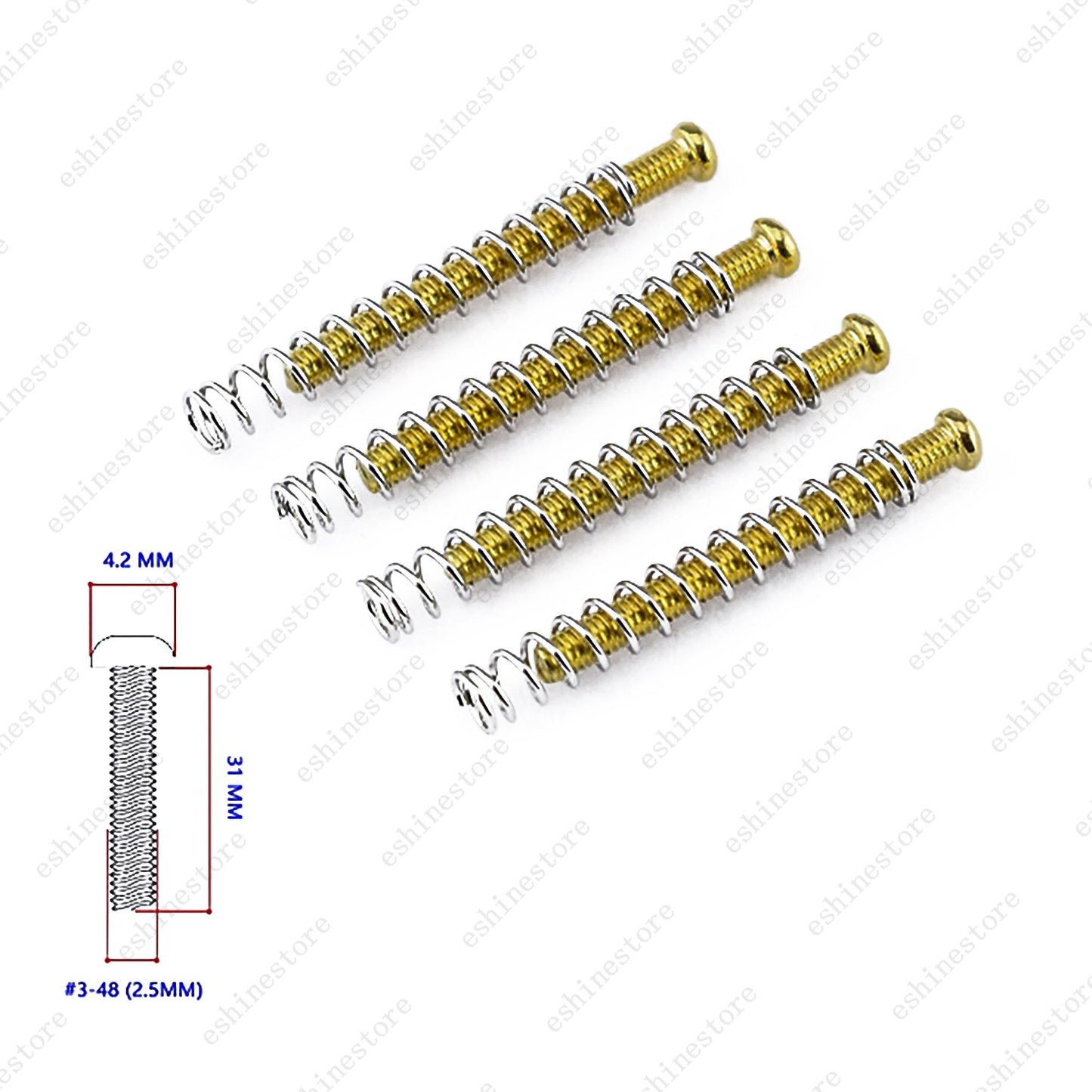 4x US Thread #3-48 Humbucker Pickup Height Screw Spring For EMG DiMazio Gibson