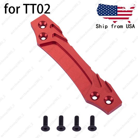 1/10 Red Aluminum Upgrade Front Bumper Plate for TAMIYA TT02 RC - CNC Machined
