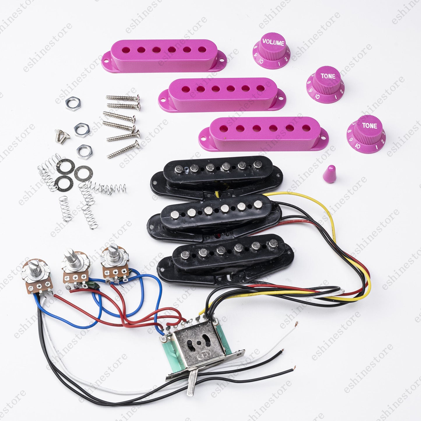 Electric Guitar SSS Pickups Passive Circuit Cover Knobs Kit For Strat Guitar