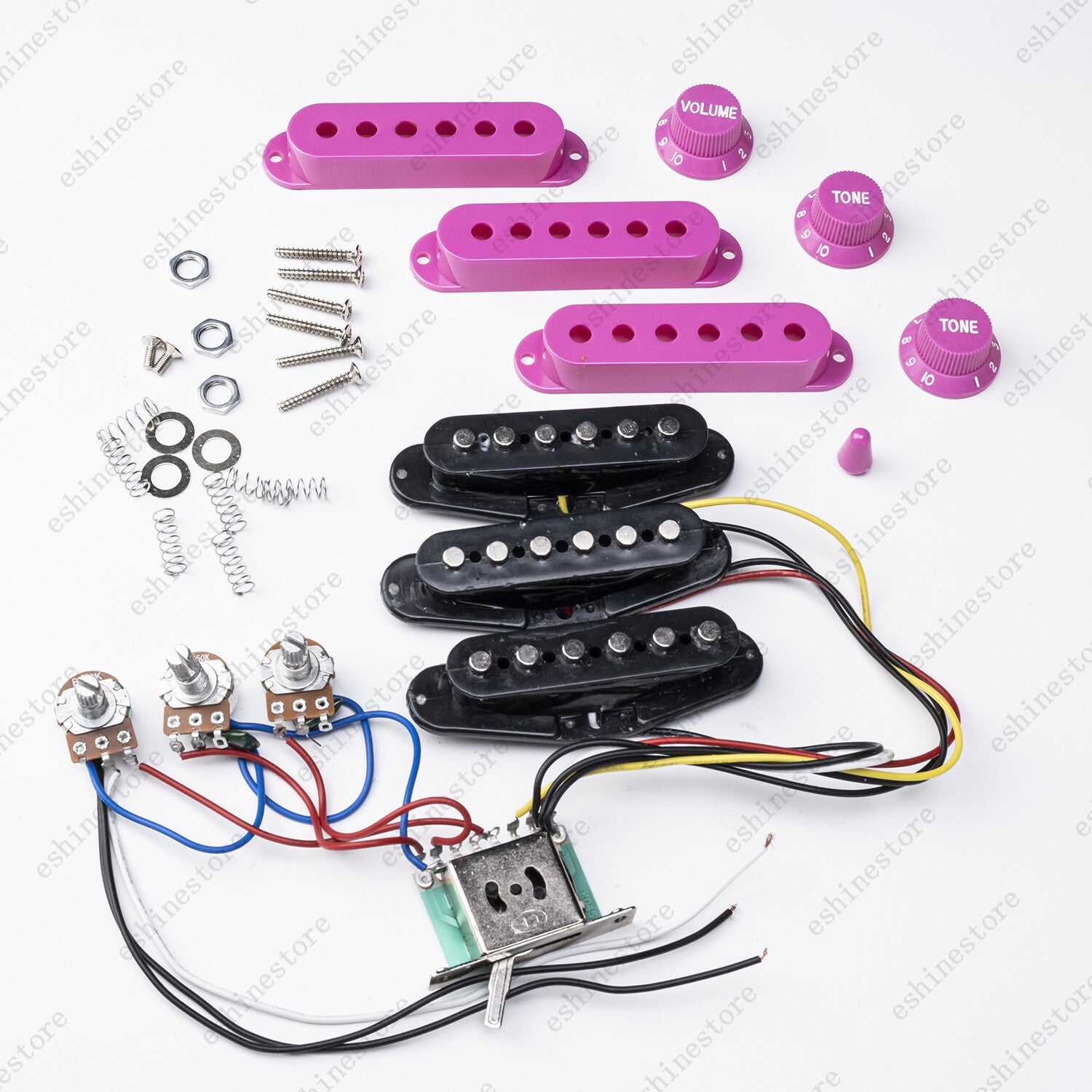 Electric Guitar SSS Pickups Passive Circuit Cover Knobs Kit For Strat Guitar
