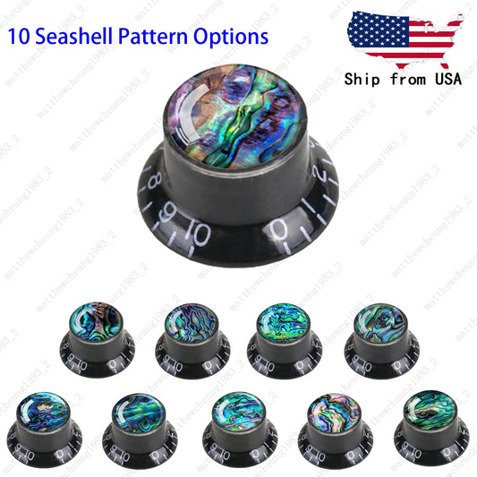 4Pcs Black Guitar Reflector Knos For Les Paul SG -10 Seashell Pattern Options