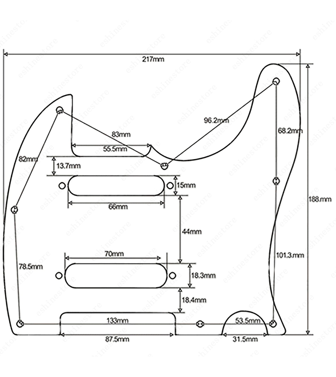 Guitar 3 Ply Pickguard Replacement For Nashville Telecaster style Multi Colors