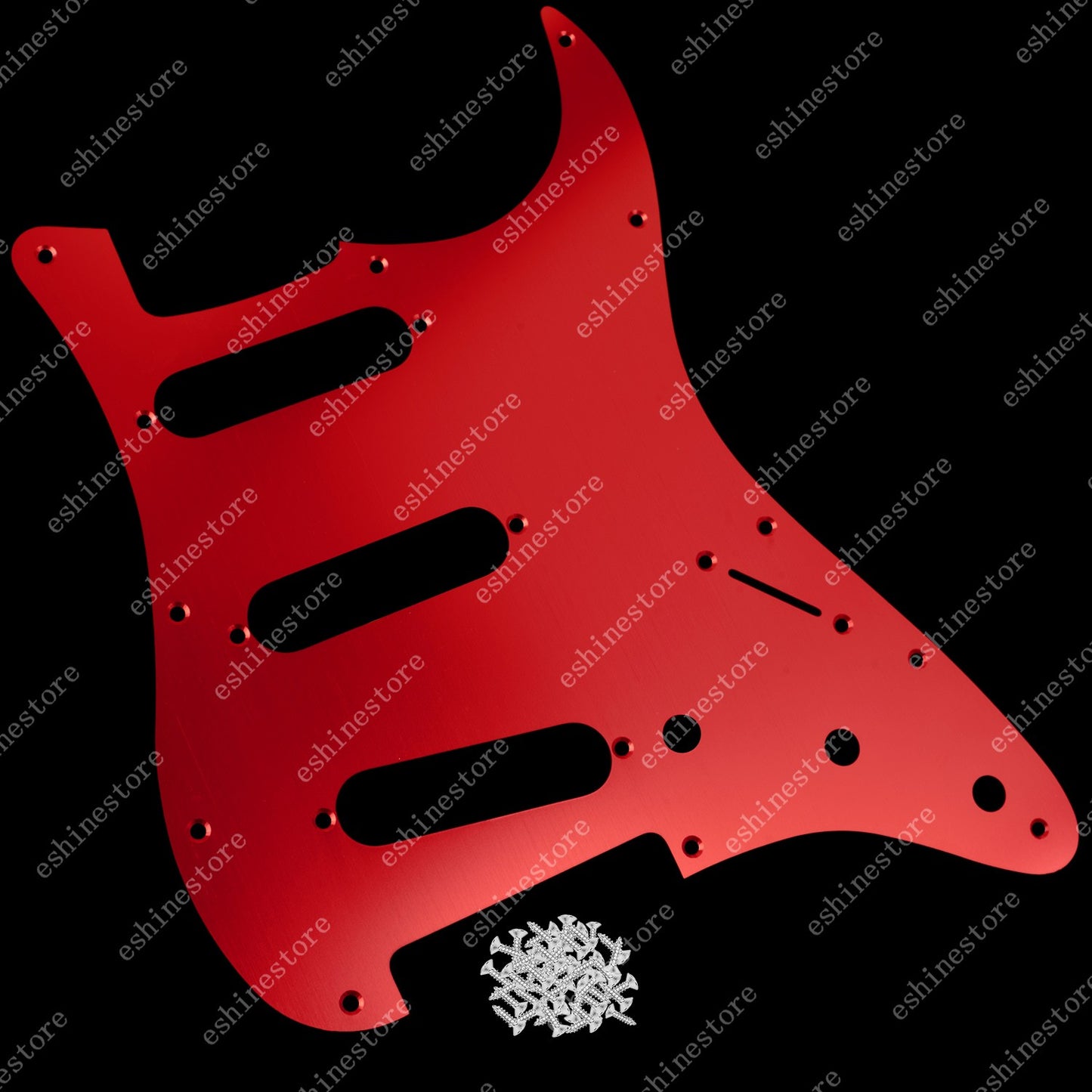 11-Hole SSS Aluminum Pickguard Scratch Plate for ST Strat Guitar- Red/Blue