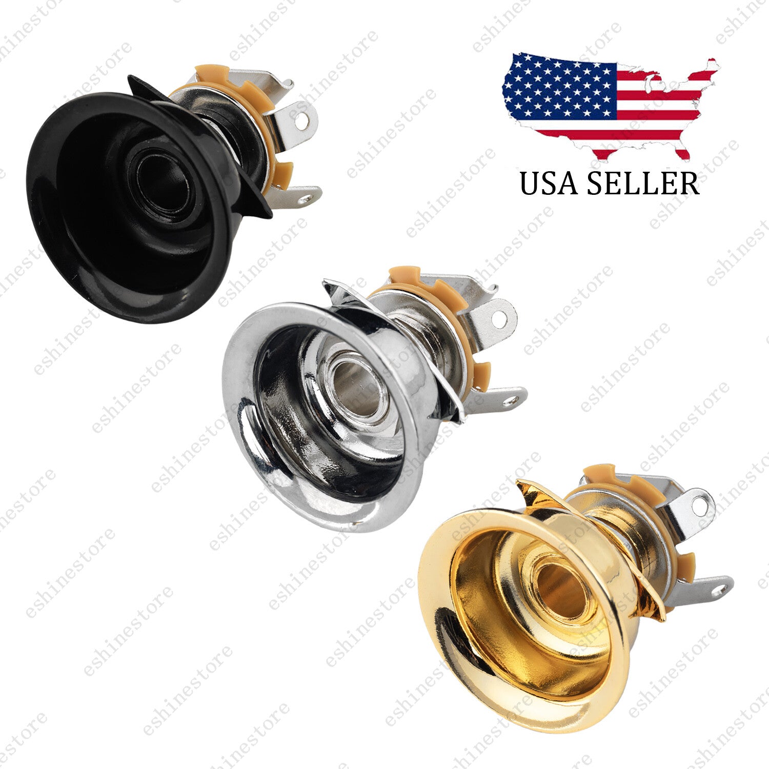 Guitar Recessed Cup Jack Plate Input Output Socket for Fender Telecaster 3Colors