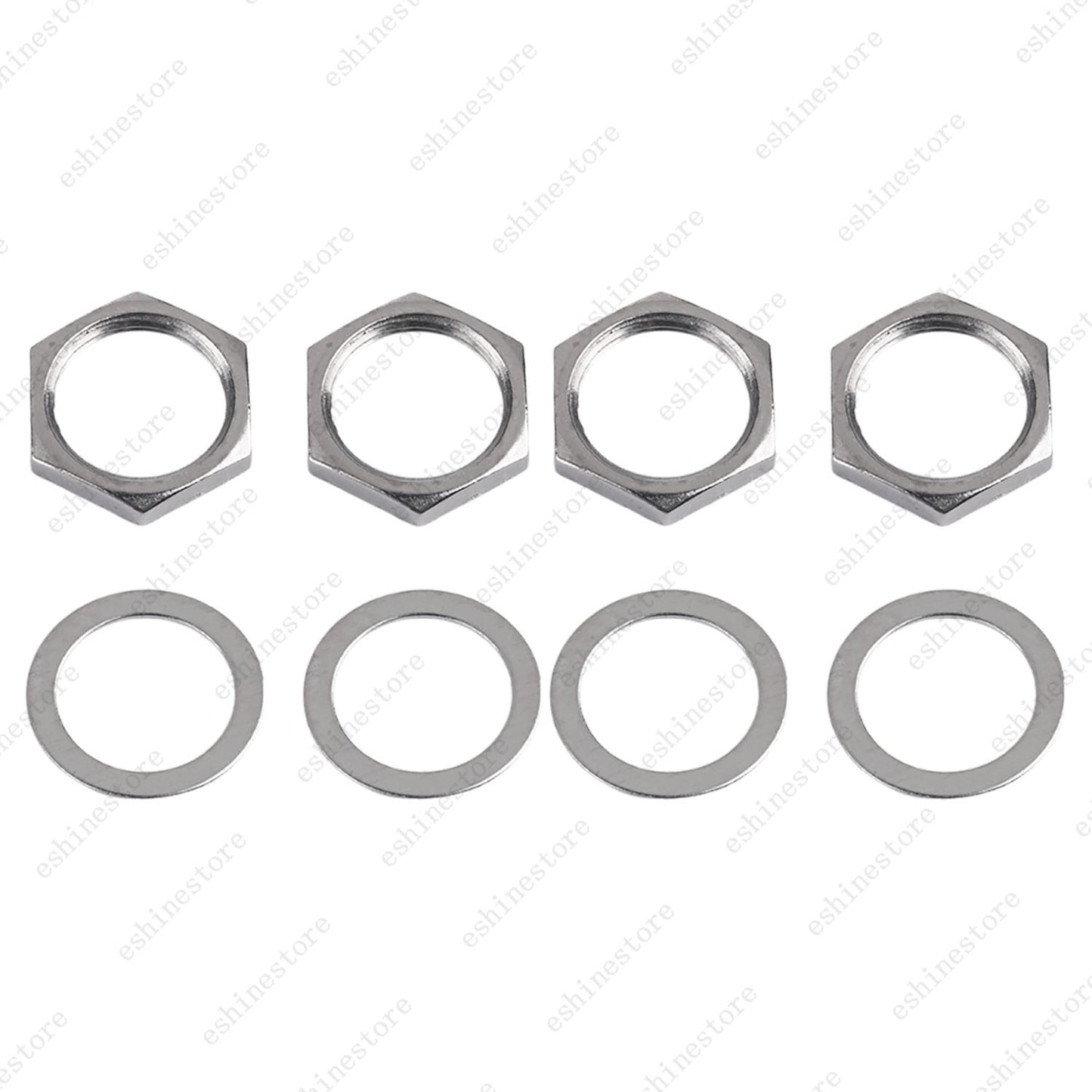 1/2/4pcs M12x0.75 Threaded Nut & Washer for Electric Guitar Bass Output Jack