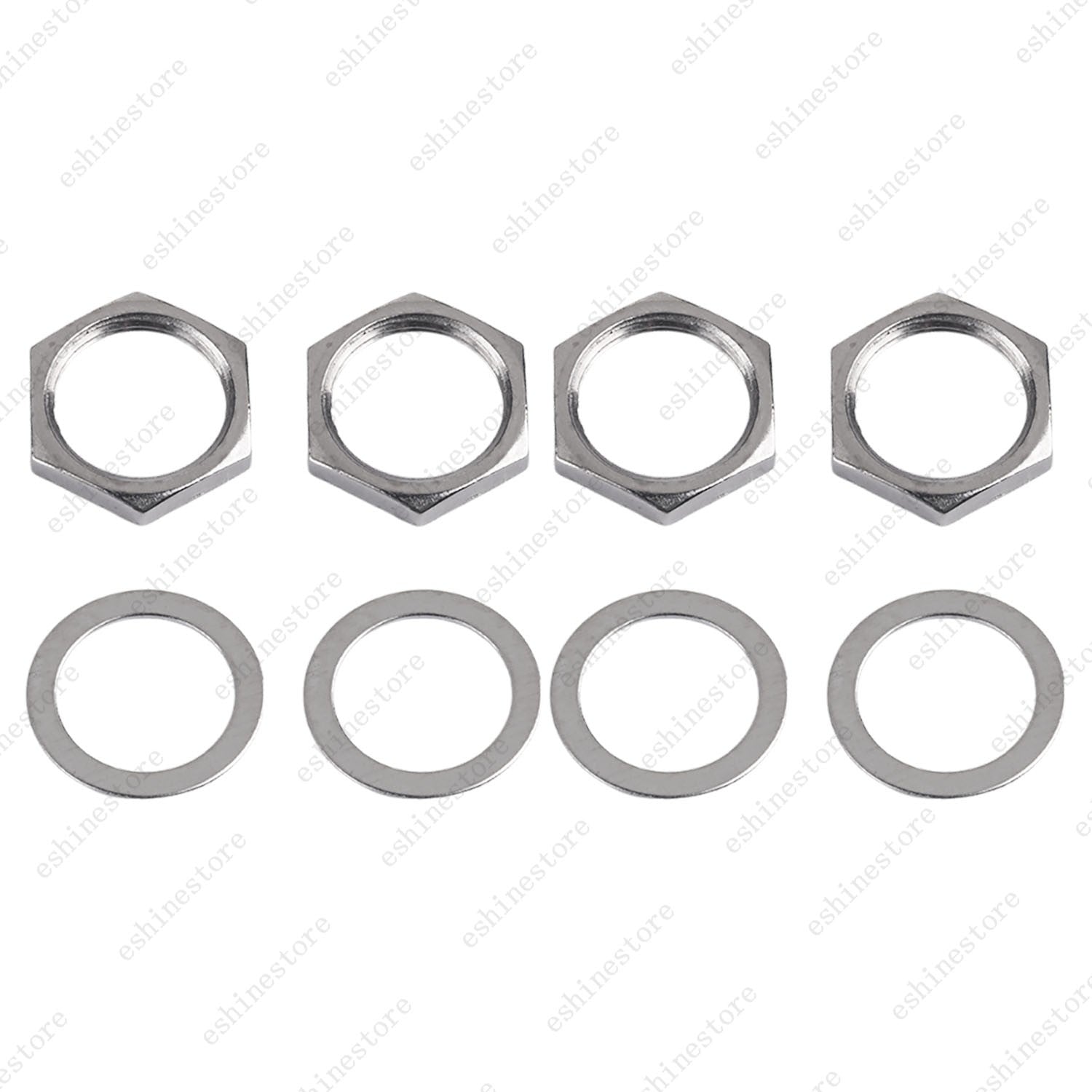 1/2/4pcs M12x0.75 Threaded Nut & Washer for Electric Guitar Bass Output Jack