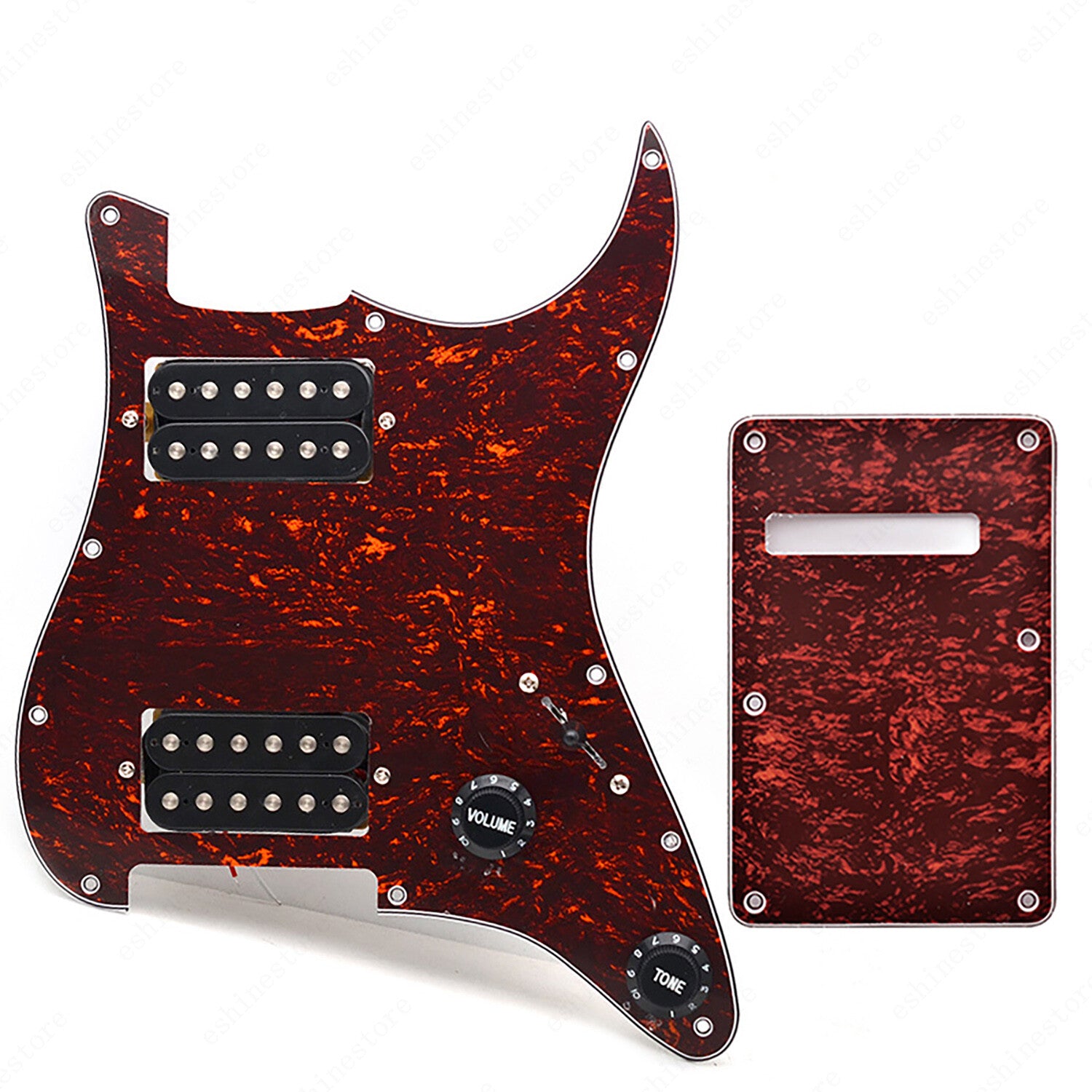 11 Hole Guitar HH Loaded Pickguard Set & Back Plate for SQ FENDER Stratocaster