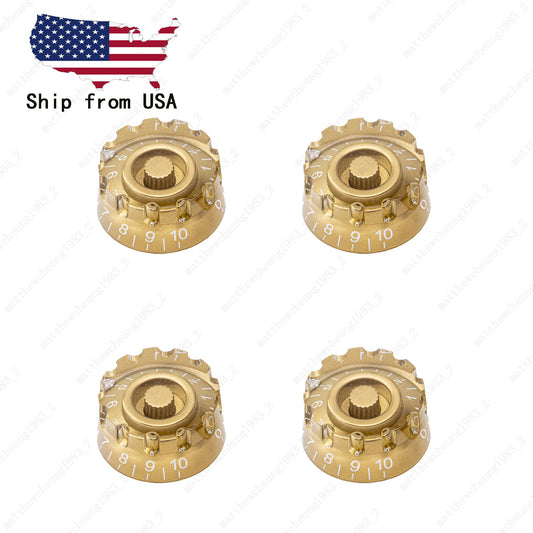 4x Golden LP Style Guitar Metric Control Knobs Speed Dial Knobs for Les Paul SG