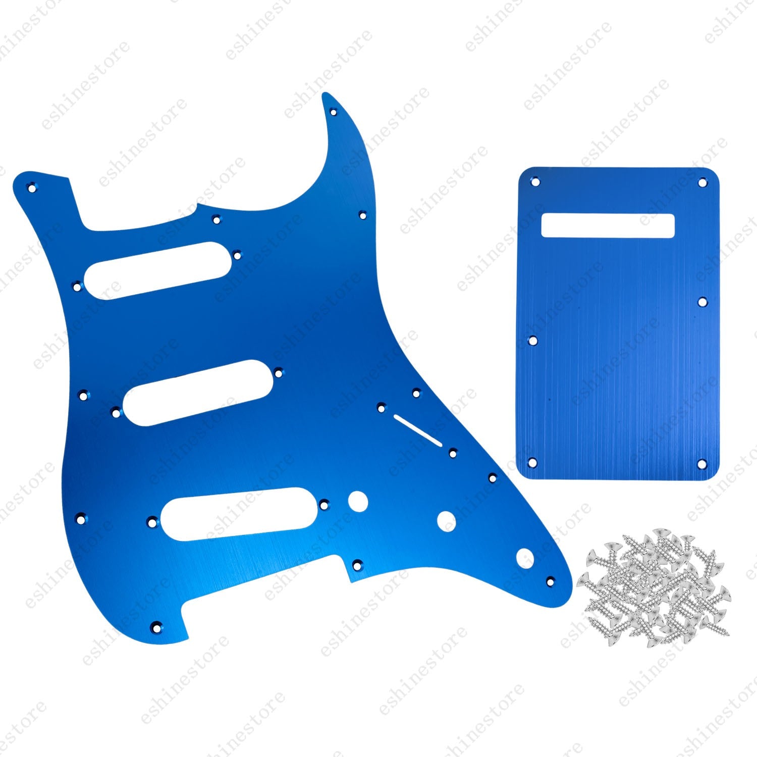11 Hole SSS Metal Guitar Pickguard & Back Plate Aluminum For Stratocaster