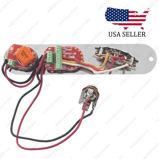 Solderless Brass Shaft Pots 3-Way Angled Switch Slot Plate Wiring Harness for TL