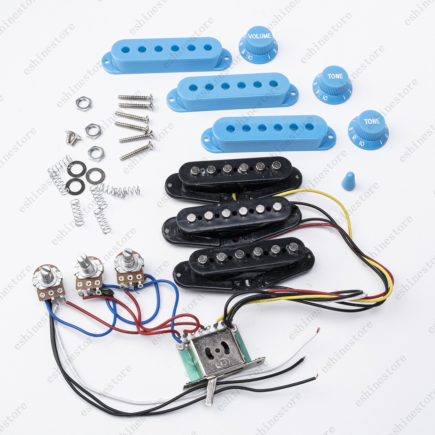 Electric Guitar SSS Pickups Passive Circuit Cover Knobs Kit For Strat Guitar