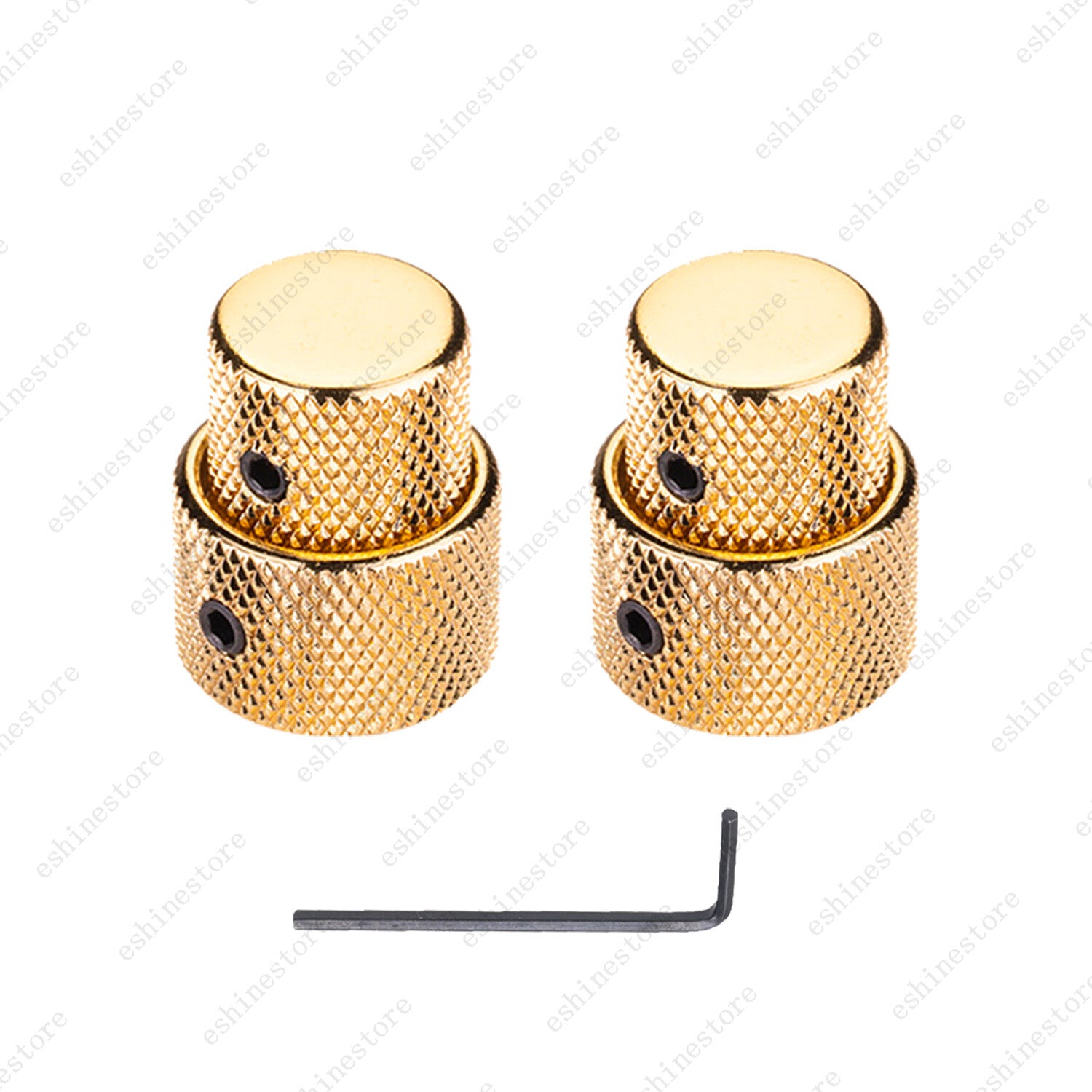 2Pcs Metal Dual Concentric Stacked Control Knobs for Electric Bass Guitars